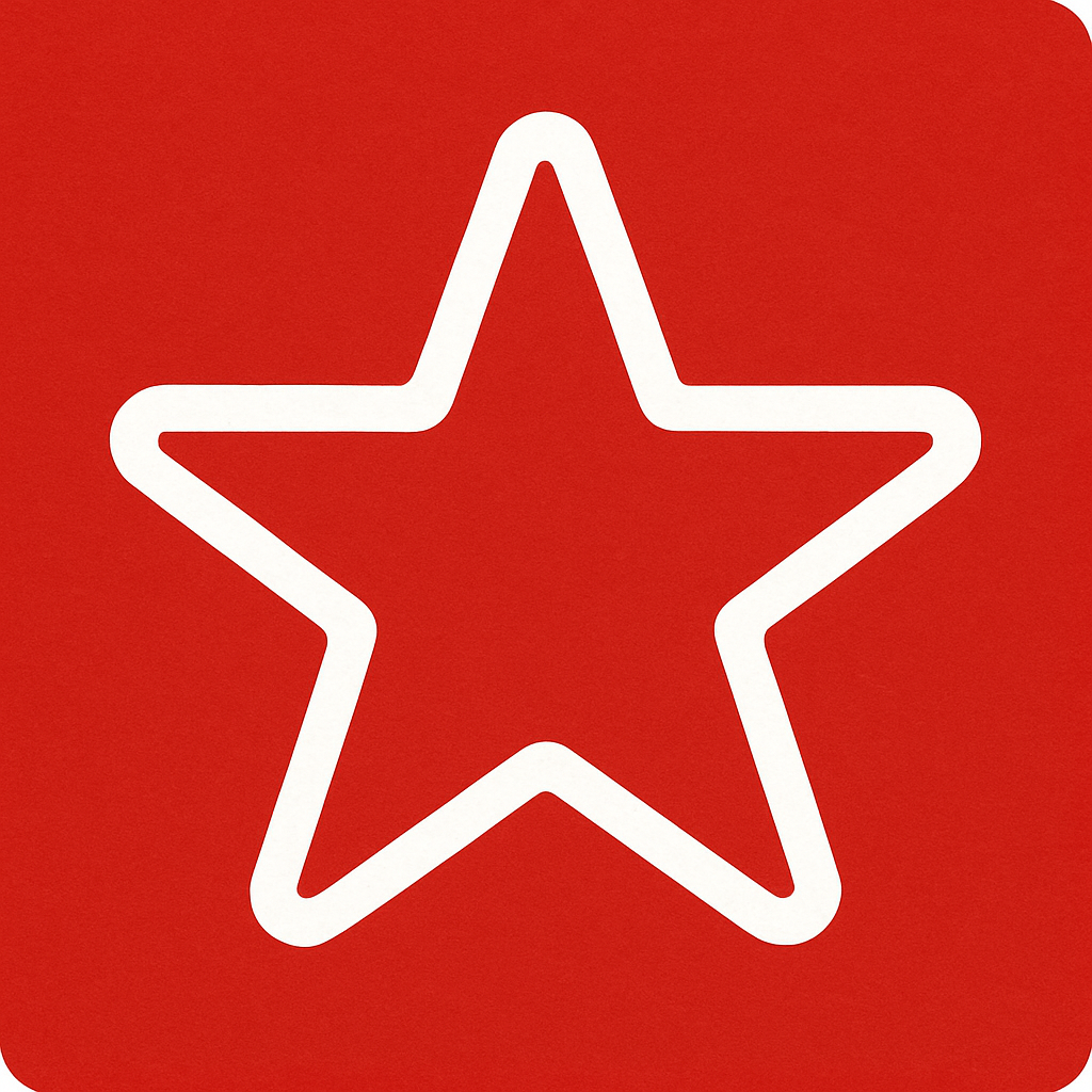 thick white lined star on red background curved corners-1